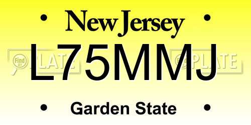 L75MMJ New Jersey License Plate