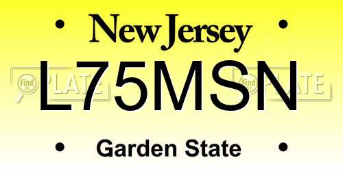 L75MSN New Jersey License Plate