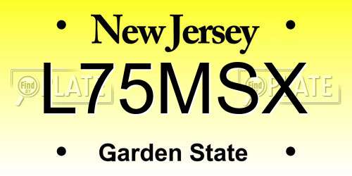 L75MSX New Jersey License Plate