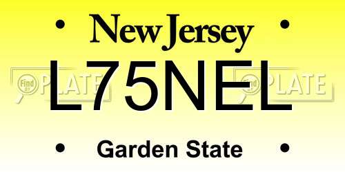 L75NEL New Jersey License Plate