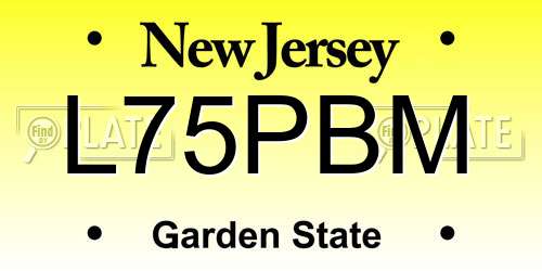 L75PBM New Jersey License Plate