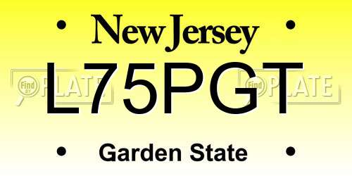 L75PGT New Jersey License Plate