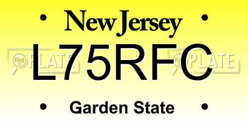 L75RFC New Jersey License Plate