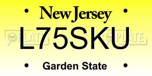 L75SKU New Jersey License Plate