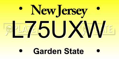 L75UXW New Jersey License Plate