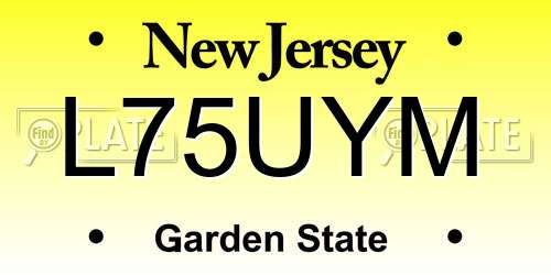 L75UYM New Jersey License Plate