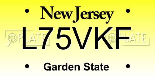 L75VKF New Jersey License Plate