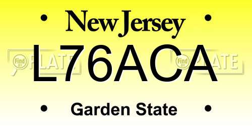 L76ACA New Jersey License Plate