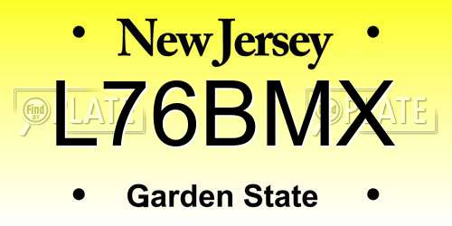 L76BMX New Jersey License Plate