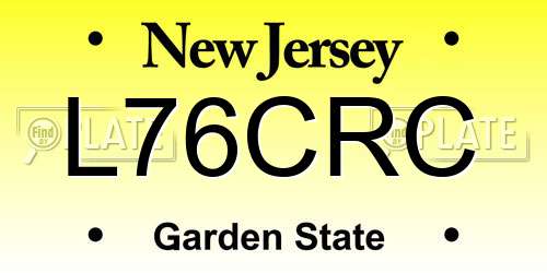 L76CRC New Jersey License Plate