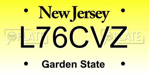 L76CVZ New Jersey License Plate