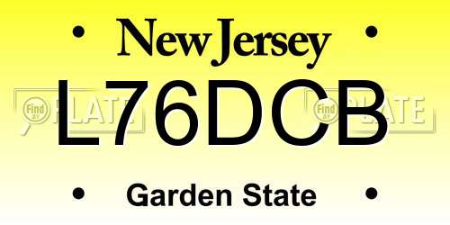 L76DCB New Jersey License Plate