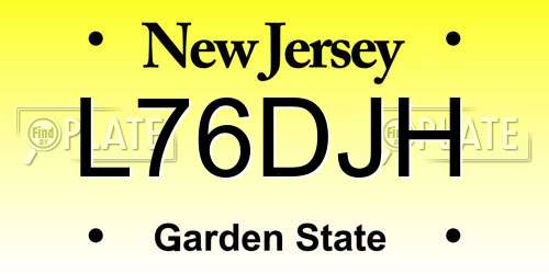 L76DJH New Jersey License Plate