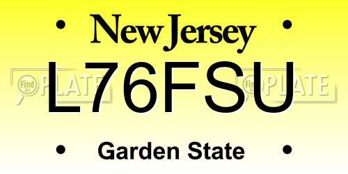 L76FSU New Jersey License Plate