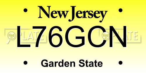 L76GCN New Jersey License Plate