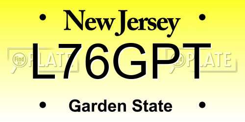 L76GPT New Jersey License Plate