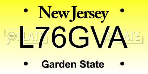 L76GVA New Jersey License Plate