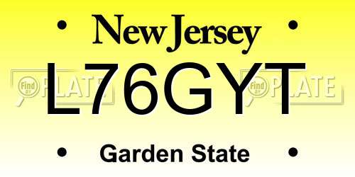 L76GYT New Jersey License Plate
