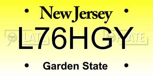 L76HGY New Jersey License Plate