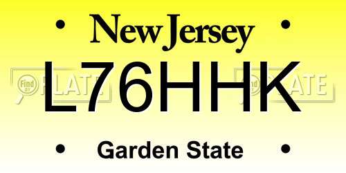 L76HHK New Jersey License Plate