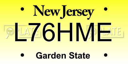 L76HME New Jersey License Plate