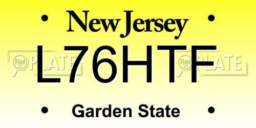 L76HTF New Jersey License Plate