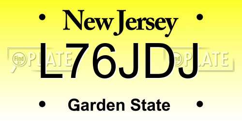 L76JDJ New Jersey License Plate