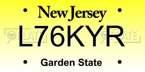 L76KYR New Jersey License Plate