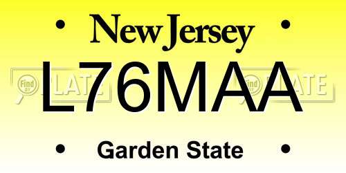 L76MAA New Jersey License Plate