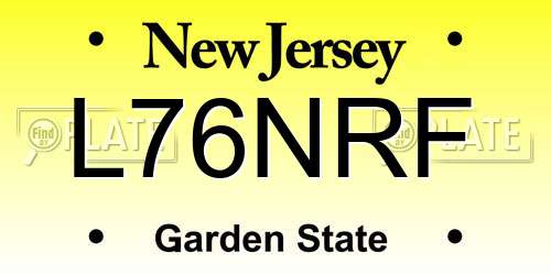 L76NRF New Jersey License Plate