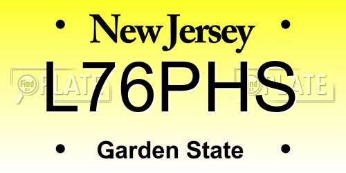 L76PHS New Jersey License Plate