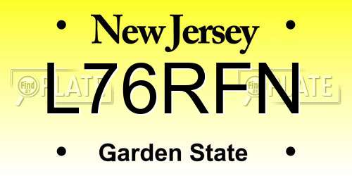 L76RFN New Jersey License Plate