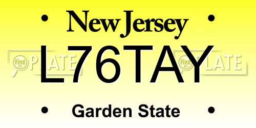 L76TAY New Jersey License Plate