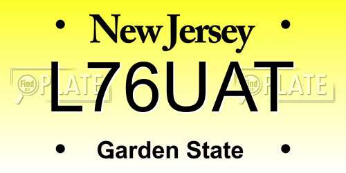 L76UAT New Jersey License Plate