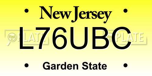 L76UBC New Jersey License Plate