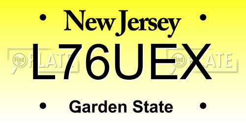 L76UEX New Jersey License Plate