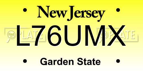 L76UMX New Jersey License Plate
