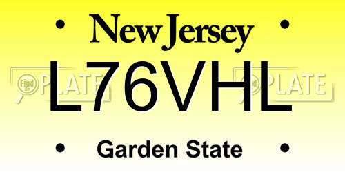 L76VHL New Jersey License Plate