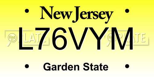 L76VYM New Jersey License Plate