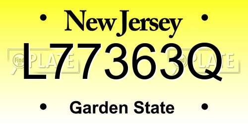 L77363Q New Jersey License Plate