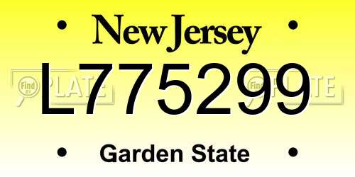 L775299 New Jersey License Plate