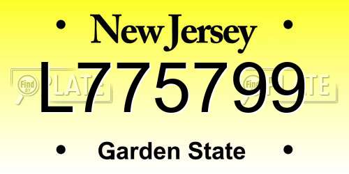 L775799 New Jersey License Plate