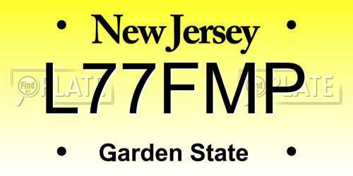 L77FMP New Jersey License Plate
