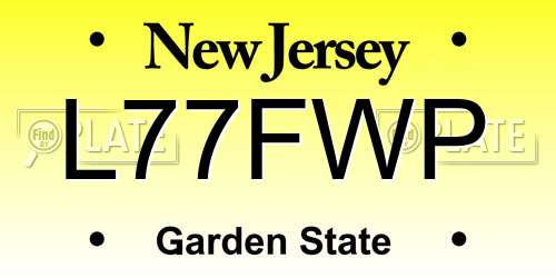 L77FWP New Jersey License Plate
