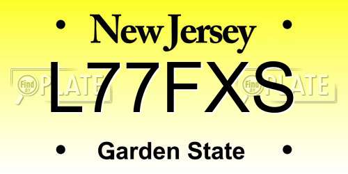 L77FXS New Jersey License Plate