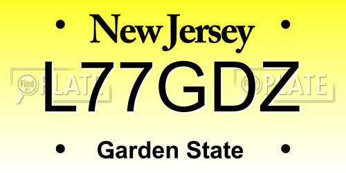 L77GDZ New Jersey License Plate