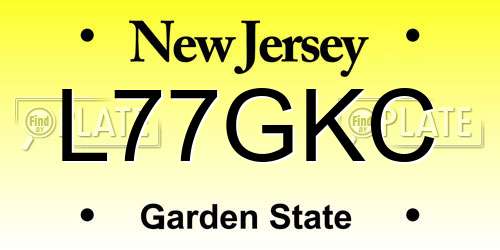 L77GKC New Jersey License Plate