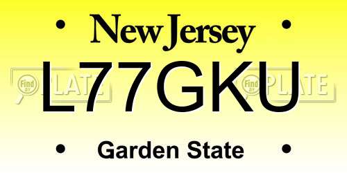L77GKU New Jersey License Plate