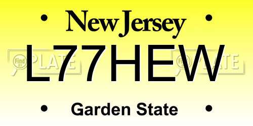 L77HEW New Jersey License Plate