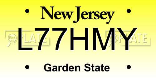 L77HMY New Jersey License Plate